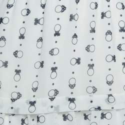 See by Chloe White Printed Chiffon Tiered Midi Skirt M