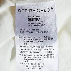Pre Owned See by Chloe White Crochet Lace Fit & Flare Dress S