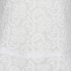 Pre Owned See by Chloe White Crochet Lace Fit & Flare Dress S