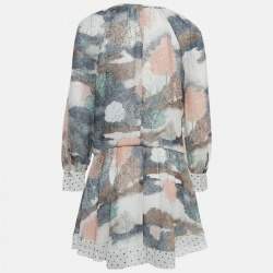 See by Chloe Multicolor Printed Crepe Raglan Sleeve Mini Dress S
