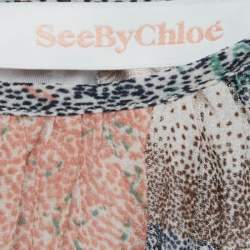 See by Chloe Multicolor Printed Crepe Raglan Sleeve Mini Dress S