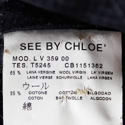 See by Chloe Grey Checked Wool & Cotton Shift Dress S