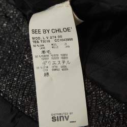 Pre Owned See by Chloe Black Tweed Sheath Mini Dress L