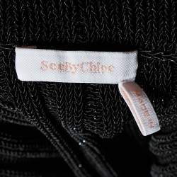 Pre Owned See by Chloe Black Lurex Rib Knit Maxi Skirt L