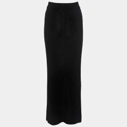 Pre Owned See by Chloe Black Lurex Rib Knit Maxi Skirt L