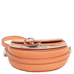 Pre Owned See By Chloe Peach Leather Mara Half-Moon Crossbody Bag