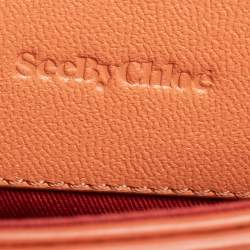 Pre Owned See By Chloe Peach Leather Mara Half-Moon Crossbody Bag