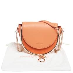 Pre Owned See By Chloe Peach Leather Mara Half-Moon Crossbody Bag