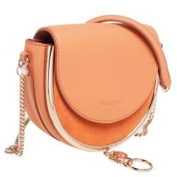 Pre Owned See By Chloe Peach Leather Mara Half-Moon Crossbody Bag
