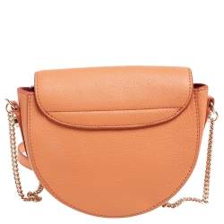 Pre Owned See By Chloe Peach Leather Mara Half-Moon Crossbody Bag