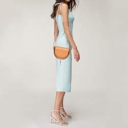 Pre Owned See By Chloe Peach Leather Mara Half-Moon Crossbody Bag