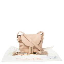 Pre Owned See By Chloe Pale Peach Leather Vicky Crossbody Bag