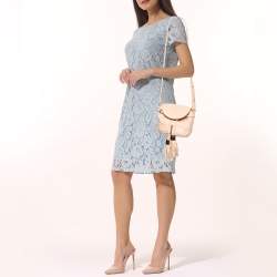 Pre Owned See By Chloe Pale Peach Leather Vicky Crossbody Bag