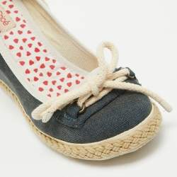 See by Chloe Navy Blue Denim Wedge Pumps Size 38
