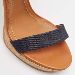 See by Chloe Brown Canvas Denim Ankle Strap Sandals Size 36
