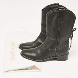 See by Chloe Black Leather Mid Calf Boots Size 37