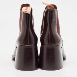 Pre Owned See by Chloe Burgundy Leather Hiking Boots Size 36