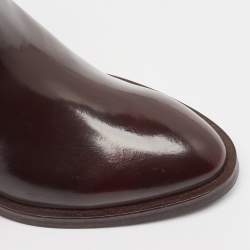 Pre Owned See by Chloe Burgundy Leather Hiking Boots Size 36