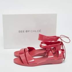 See by Chloe Pink Jelly Flat Sandals Size 36