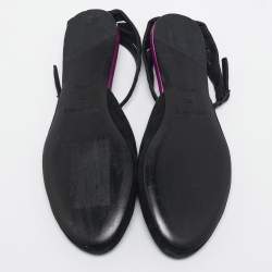 See by Chloe Black Suede Ankle Strap Ballet Flats Size 37