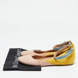 See by Chloe Tricolor Suede Ankle Strap Ballet Flats Size 37