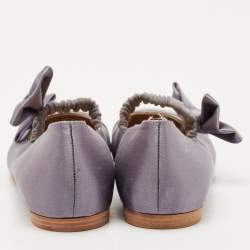 See by Chloe Two Tone Satin and Suede Bow Ballet Flats Size 37