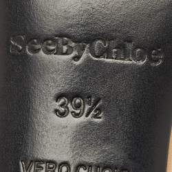 مملوكة مسبقًا See by Chloe White/Brown Leather Pointed Toe Ankle Wrap Pumps Size 39.5