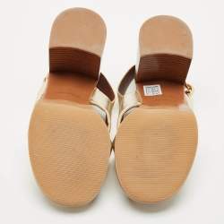 See by Chloe Light Gold Leather Lyna Slingback Sandals Size 41