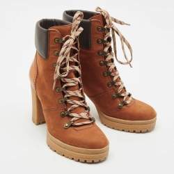 See by Chloe Brown Nubuck and Leather Ankle Boots Size 39