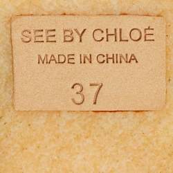 مملوكة مسبقًا See by Chloe Orange Leather Wedge Loafer Pumps Size 37