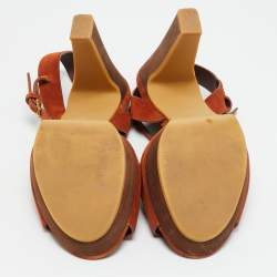 Pre Owned See by Chloe Brown Suede Platform Sandals Size 41