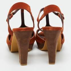 Pre Owned See by Chloe Brown Suede Platform Sandals Size 41