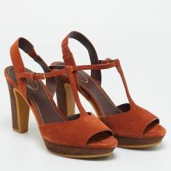 Pre Owned See by Chloe Brown Suede Platform Sandals Size 41