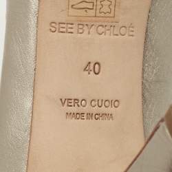 مملوكة مسبقًا See by Chloé Size 40 Metallic Leather Platform Pumps