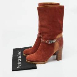 مملوكة مسبقًا See by Chloe Size 38 Brown Leather and Suede Mid Calf Boots
