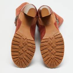 مملوكة مسبقًا See by Chloe Size 38 Brown Leather and Suede Mid Calf Boots