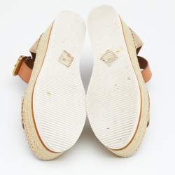 مملوكة مسبقًا حذاء سي باي كلوي  إسبادريل جلد وسويدي بيج / بني بنعل سميك مقاس 36