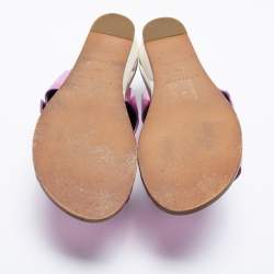 See by Chloe Metallic Purple Leather Slingback Wedge Sandals Size 38