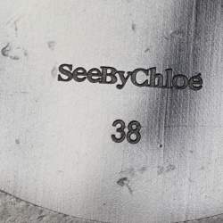 Pre Owned See by Chloe Black Leather Thong Flat Sandals Size 38