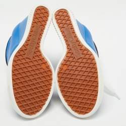 Pre Owned See by Chloe Blue Leather Wedge Sneakers Size 37.5