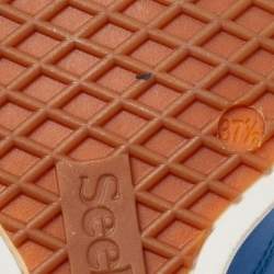 Pre Owned See by Chloe Blue Leather Wedge Sneakers Size 37.5