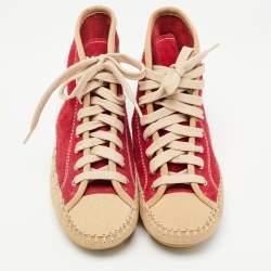See by Chloé Red Suede High Top Sneakers Size 35