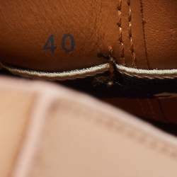 Pre Owned See by Chloe Beige Leather Bow Slip On Espadrilles Size 40