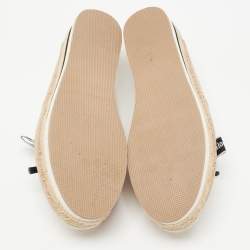 Pre Owned See by Chloe Beige Leather Bow Slip On Espadrilles Size 40