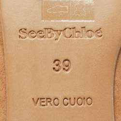 See by Chloe Beige Suede Slip On Loafers Size 39