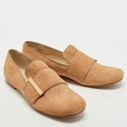 See by Chloe Beige Suede Slip On Loafers Size 39