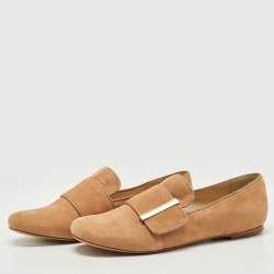 See by Chloe Beige Suede Slip On Loafers Size 39