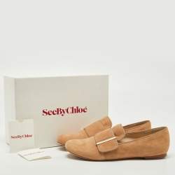 See by Chloe Beige Suede Slip On Loafers Size 39