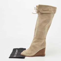 مملوكة مسبقًا See by Chloe Beige Suede Knee Length Boots Size 37 