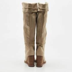 مملوكة مسبقًا See by Chloe Beige Suede Knee Length Boots Size 37 